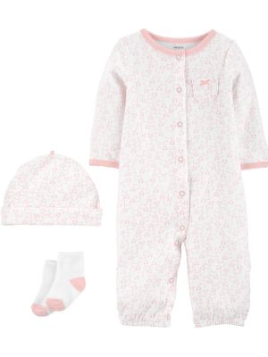 Carters 3-Piece Take-Me-Home Converter Gown Set - Pink