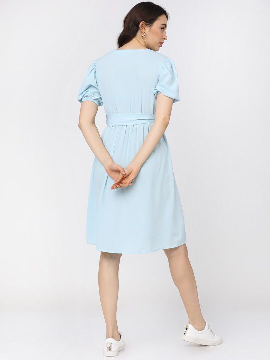 Blue FIt & Flare Dress (Tokyo Talkies)