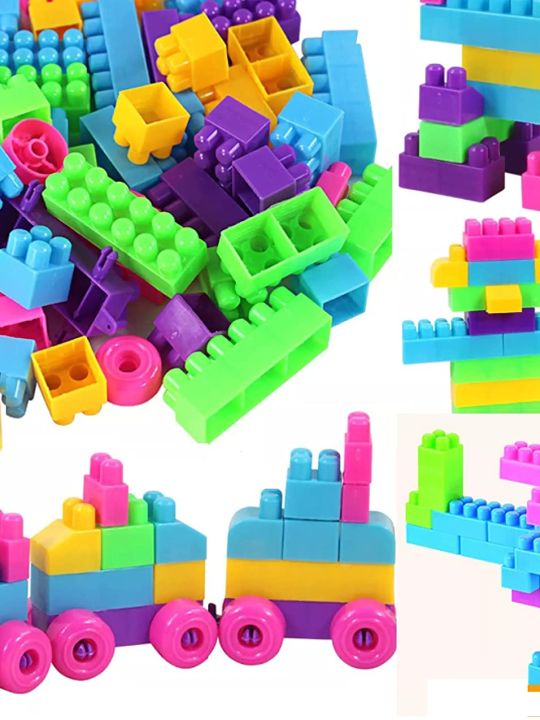 DIY Plastic Building Blocks for Kids Puzzle Games for Kids, Multicolor, 250 pieces (FunBlast)