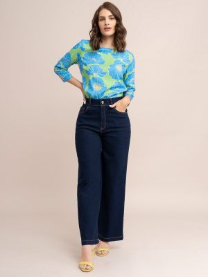 Floral Top - Blue and Green (FableStreet)