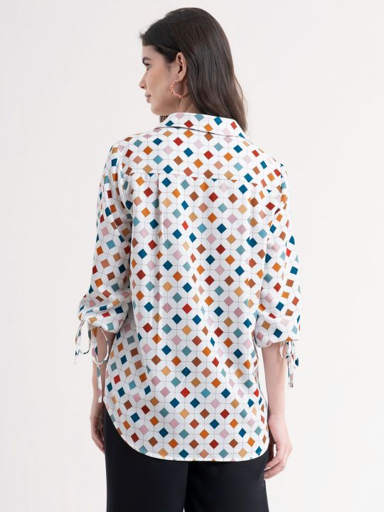 Geometric Print Shirt - Multicolour (FableStreet)