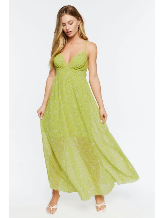 Green Floral Maxi Dress (Forever 21)