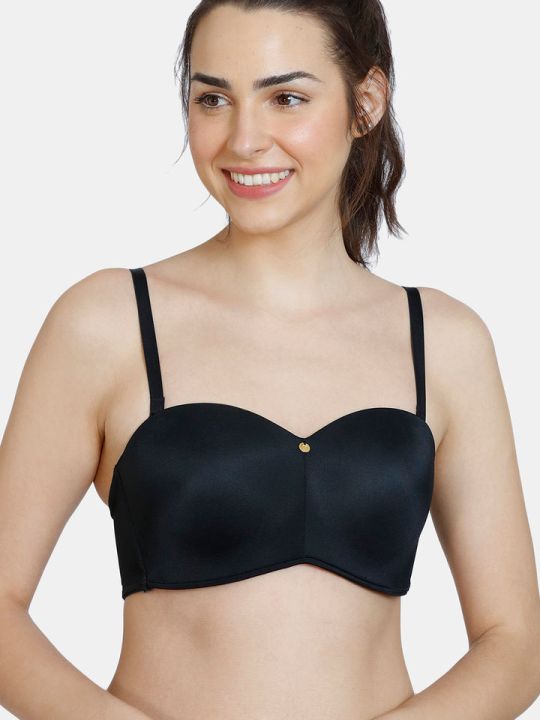 Innovation Padded Non Wired 3/4th Coverage Strapless Bra (Anthracite)