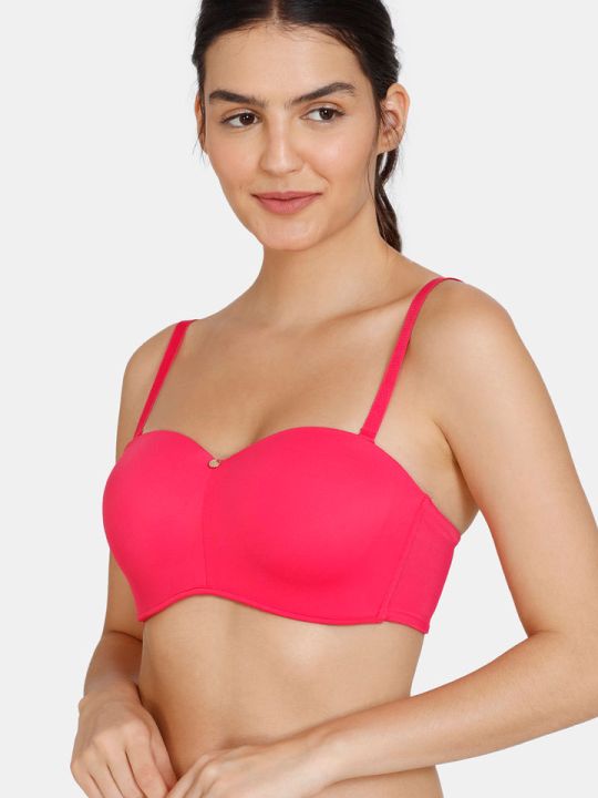 Innovation Padded Non Wired 3/4th Coverage Strapless Bra (Virtual Pink)