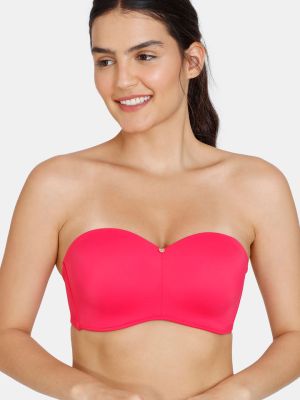 Innovation Padded Non Wired 3/4th Coverage Strapless Bra (Virtual Pink)