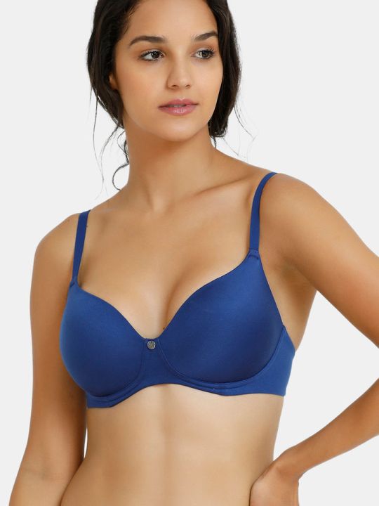Marshmallow Padded Non Wired 3/4th Coverage T-Shirt Bra (Blue Depth)