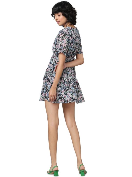 Multi-Color Chiffon Printed Dress (ONLY)