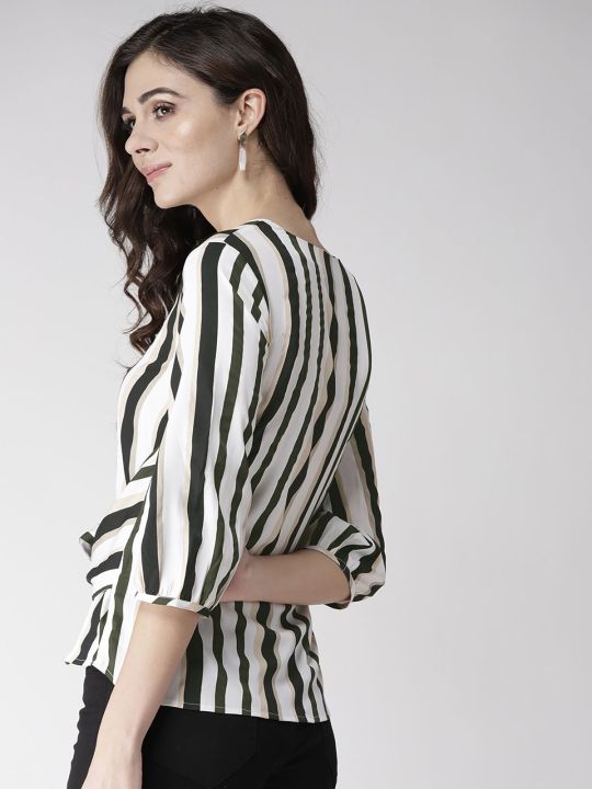 Olive Striped Top (Style Quotient)