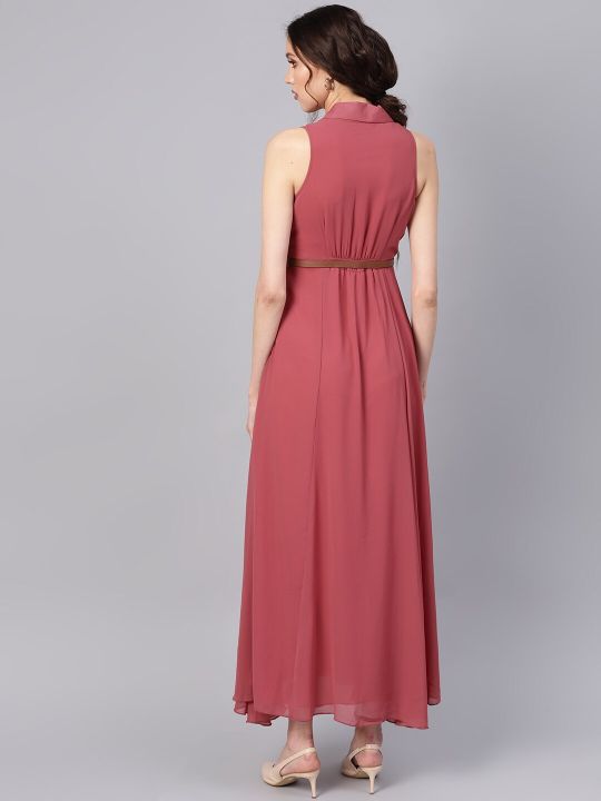 Rose Pleated Maxi Dress (SASSAFRAS)