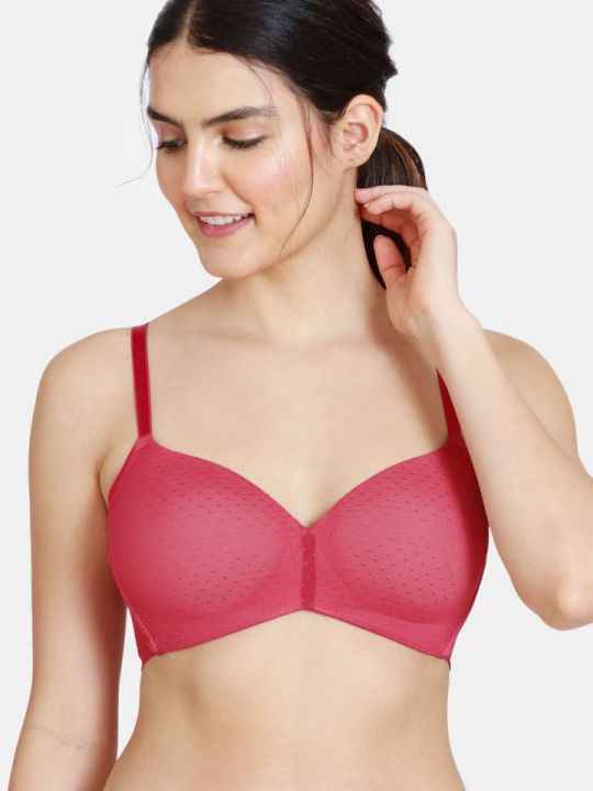 Shaper Padded Non Wired 3/4th Coverage T-Shirt Bra (Burgundy)
