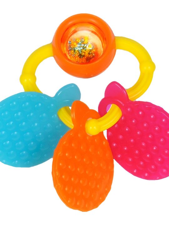 Teether for Babies to smooth their gums, Easy to Grasp and chew with rattle sounds (Giggles)