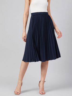 Women Casual Navy Blue Colour Solid A-line Skirt (RARE)