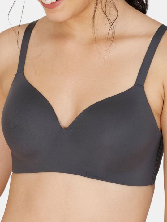 Work Padded Non Wired 3/4th Coverage T-Shirt Bra (Black)