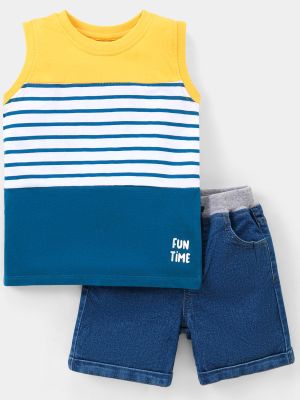 100% Cotton Half Sleeves T-Shirt And Shorts Submarine Print