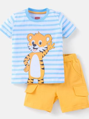 100% Cotton Half Sleeves T-Shirt & Shorts Tiger Print