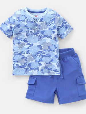 100% Cotton Half Sleeves Tee & Shorts Set Floral Print