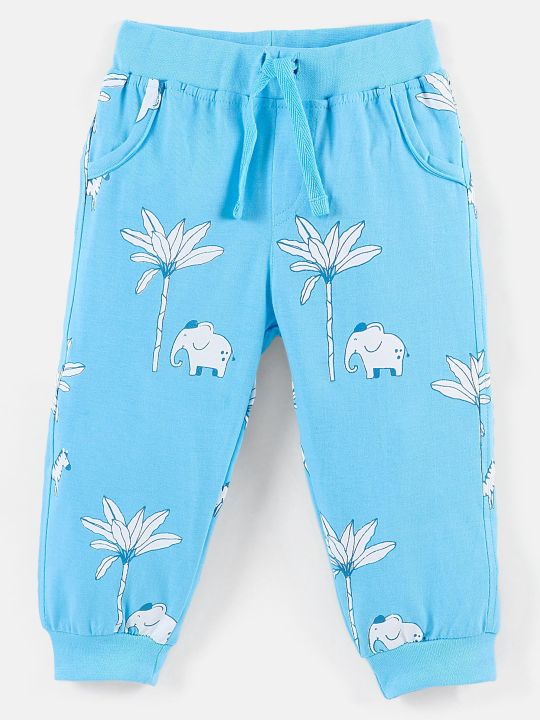 100% Cotton Half T-Shirt & Lounge Pant Set Elephant & Floral Pint