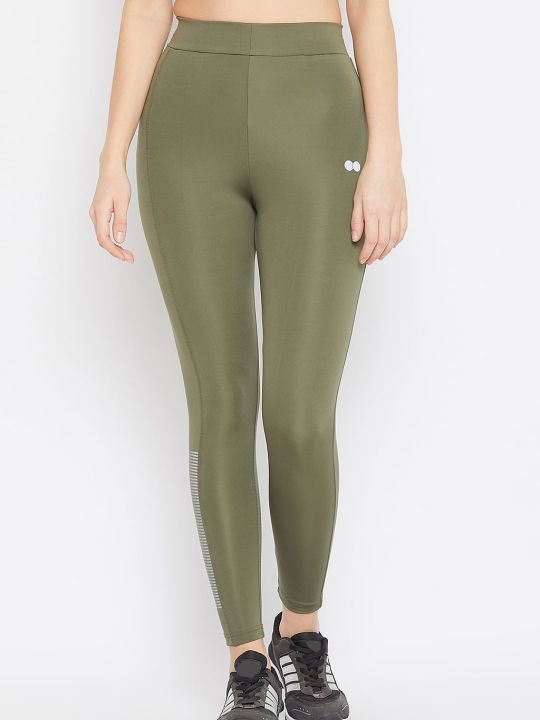 Activewear Ankle Length Tights in Moss Green