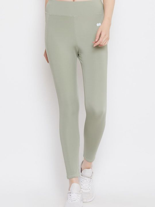 Activewear Ankle Length Tights in Sage Green
