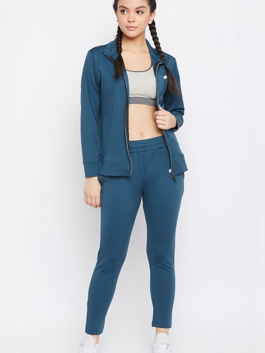 Activewear Jacket & Ankle-Length Tights in Teal