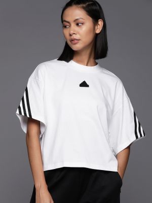 ADIDAS 3-Striped Extended Sleeves Pure Cotton Loose T-shirt