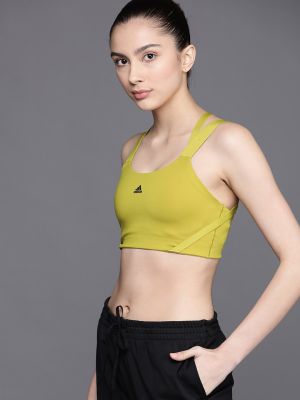 ADIDAS Lime Green Training High Support Strappy Lightly Padded Training Bra