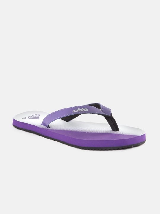ADIDAS Women Purple & White Printed Galacto Thong Flip-Flops