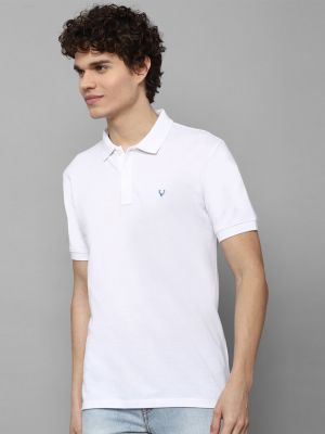 Allen Solly Men White Polo Collar T-shirt