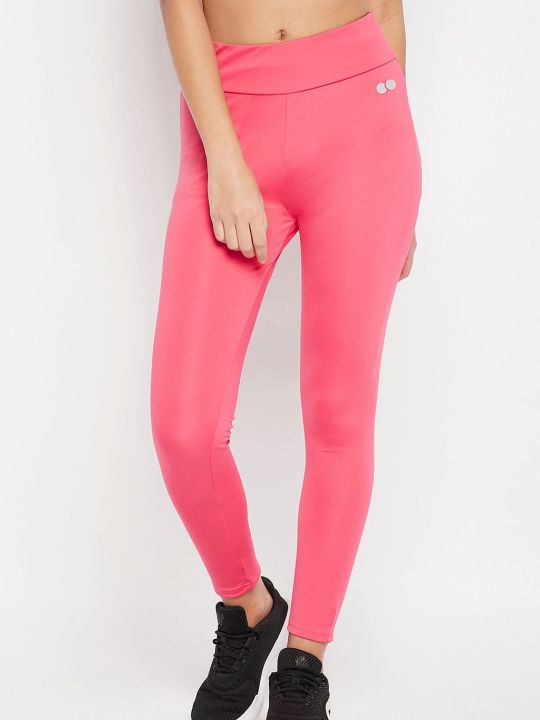 Ankle-Length High-Rise Active Tights in Blush Pink