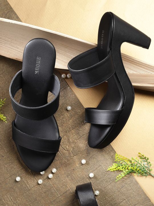 Anouk Women Black Solid Heels
