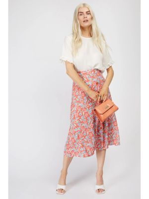 Aztec Floral Midi Slip Skirt (Trendyol)