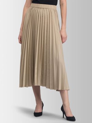 Beige Pleated Skirt (FableStreet)