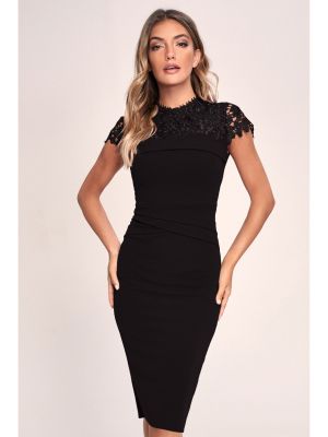 Black Regular Lace Bodycon Dress (Lipsy)