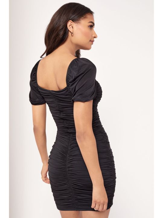 Black Slinky Sweetheart Neck Dress (Lipsy)