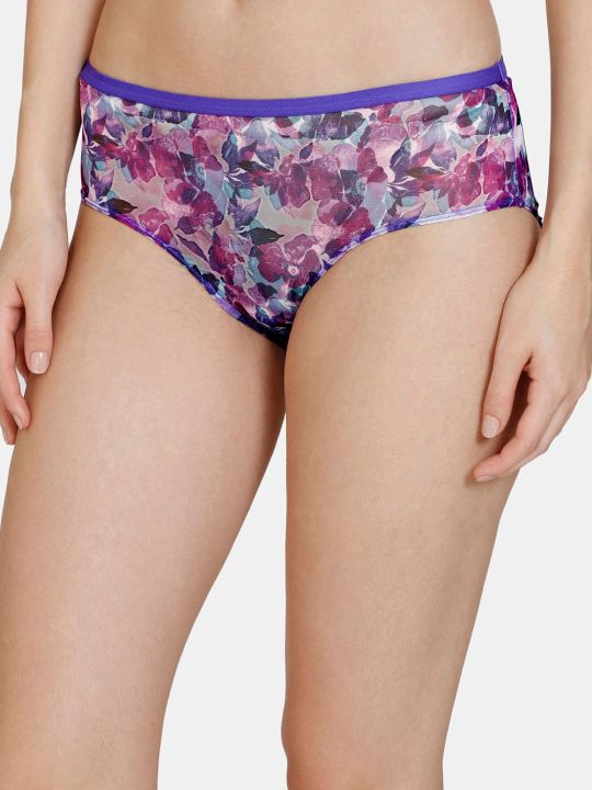 Bohemian Blooms Low Rise Full Coverage Hipster Panty - Purple Magic