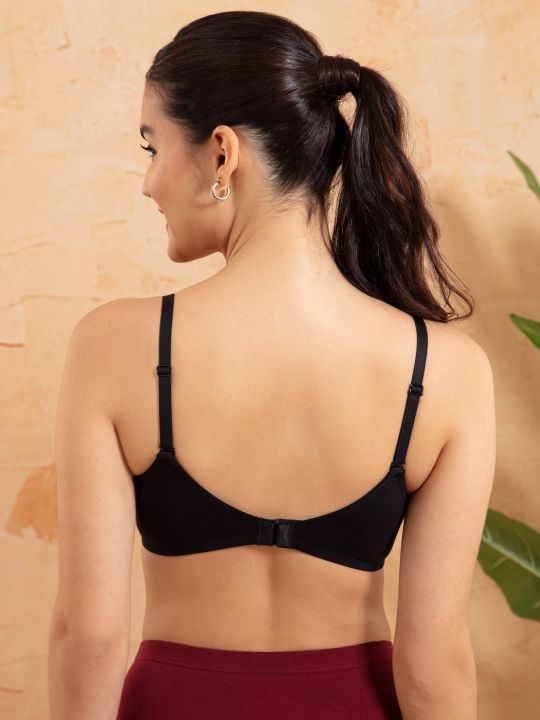 Breathe Cotton Padded Wireless T-Shirt Bra 3/4th Coverage - Anthracite NYB198 (Nykd)