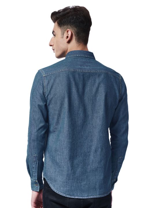 Classic Denim Raw Blue Shirt For Mens (The Souled Store)