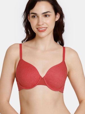 Colour Crazy Padded Wired 3/4th Coverage T-Shirt Bra - Salsa