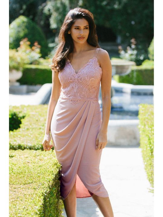Cornelli Lace Bodice Midi Dress (Lipsy)