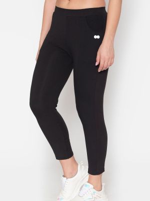 Cotton Gym/Sports Activewear Track Pants In Black