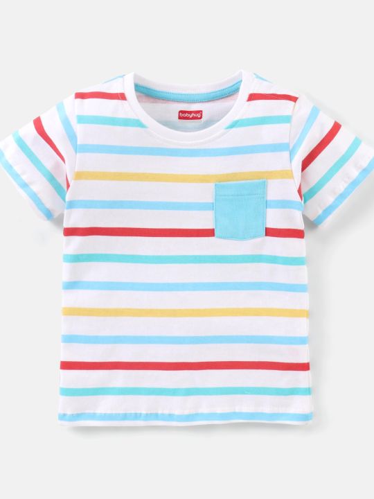 Cotton Half Sleeves T-Shirt & Shorts Striped