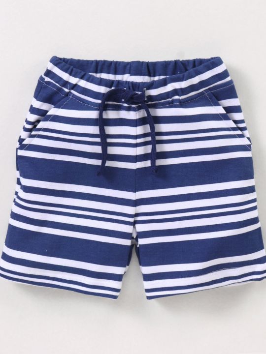 Cotton Knit Half Sleeves T-Shirt & Shorts Set Boat Print