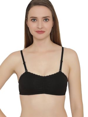 Cotton Non-Padded Non-Wired Multiway Beginners T-shirt Bra In Black