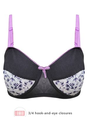 Cotton Non-Padded Non-Wired Printed Multiway Balconnette Bra In Multi Color