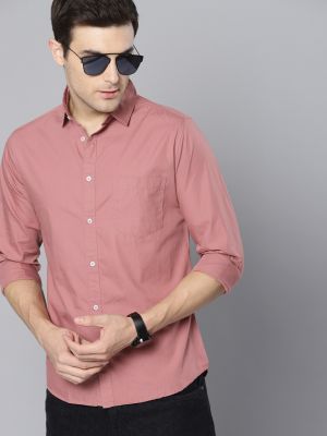 Dennis Lingo Men Pink Slim Fit Casual Shirt