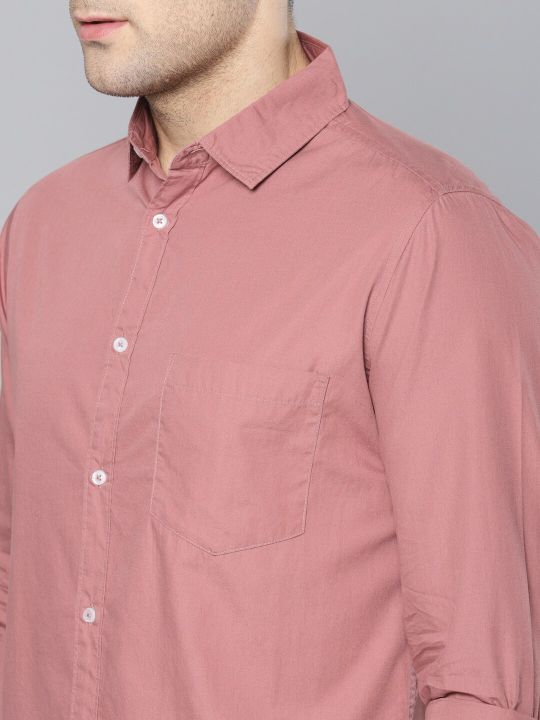 Dennis Lingo Men Pink Slim Fit Casual Shirt