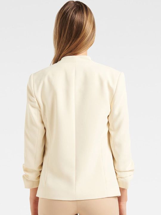 Forever New Women Off White Solid Tailored-Fit Blazer