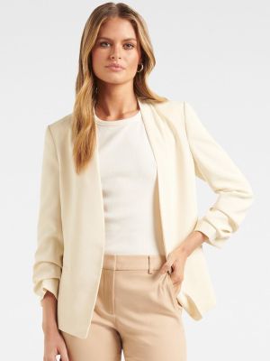 Forever New Women Off White Solid Tailored-Fit Blazer