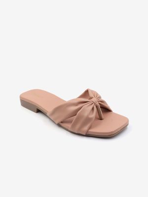 Gibelle Women Pink Open Toe Flats with Bows