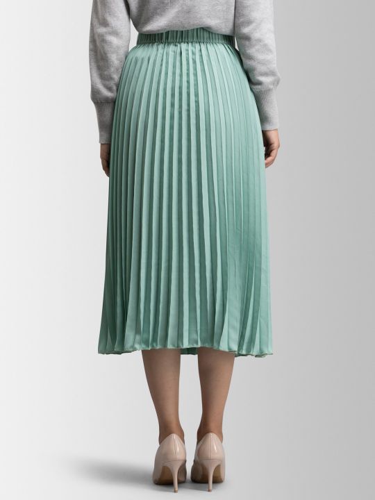 Green Pleated Skirt (FableStreet)